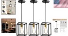 Island Light For Kitchen 3-light Matte Black And Gold Finish Kitchen Island