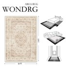 Wondrg 8x10 Beige Washable Vintage Area Rug For Living Room Bedroom Soft Tran   