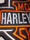 Harley Davidson Classic Orange Logo Embroidery Patches   Large   Sew On Back