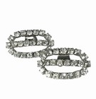 Vintage French Crystal Shoe Clips Buckles Slide On Dress Rhinestone Art Deco