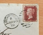 1879  Queen Victoria   One Penny Red Postal  Cover Plate 207