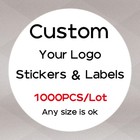1000 Custom Logo Stickers 3cm Personalized Kraft Paper Labels Packaging Seals