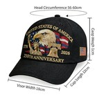 250th Anniversary Usa Cap Adjustable Embroidered Patriotic Hat