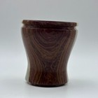 Vintage Carved Natural Green Brown Marble Onyx Stone 3 8  Jar Vase Candle Holder