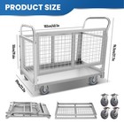 2200lbs Platform Truck Cart With Cage foldable Hand Truck Flat Cart  For Grocery