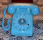 Excellent Vtg Western Electric Aqua Blue Classic Rotary Dial Desk Phone Works 