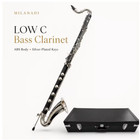 Professional Bass Clarinet Low C Bb Key Clarinet With Case Nickel Plated Keys