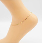 14k Yellow Gold 2 8 Mm Flexible Herringbone 10  Chain Anklet Bracelet 2 9 Grams