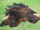 New Large Brindle Brown Cowhide Rug Natural Cowhides Cow Hide Skin 6x6 Feet Rrs