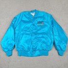 Vintage West Ark Jacket Mens Xl Blue Satin Bomber Bfgoodrich Ford Hot Rod 1993