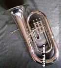 Euphonium  3 Valve Horn Of Pure Brass In Silver Chrom Polish case Box  Free Ship
