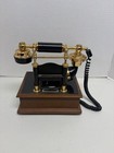 Vintage Western Electric Deco-tel Cradle Black Woodgrain Eagle Rotary Dial Phone