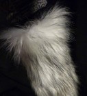 Soft Furry Leg Warmers - White Black Tipped - Fluffies Party Dance Two Tone Uv 