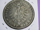 1876 Germany 5 Marks Km 623 90  Silver  77 - Vf  