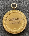 1919 German 1st Prize Gold-tone Athletics Medal - 100 Meter Run