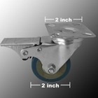 4 Pack 2    Heavy Duty Swivel Wheel Pvc Plate Caster With Lock Brake
