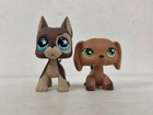 2pcs lot Littlest Pet Shop Figure Lps Great Dane Dachshund Dog  817 139 Kid Toy