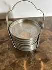 Coasters  Vintage Aluminum Metal Set Of 8 With Carry Case