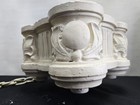 Vtg 1900 s Art Deco Cast Plaster Ceiling Chandelier Light W Chain Church 5 Light