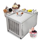Kolice Commercial 45x45cm Fry Ice Cream Machine  Single Square Ice Pan - 3 Tank