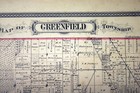 1876 Plat Map Greenfield Township Wayne County Detroit Michigan Original Color
