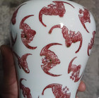 Rare Chinese Collectable Art Hand Underglaze Red Porcelain Bat Mei Vase