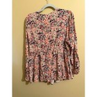 Torrid Floral Babydoll Top Womens 2 Purple Red Embroidered V-neck Tassel Blouse