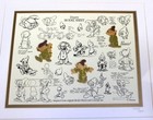 Dopey Model Sheet Framed Disney Pin Set Snow White   7 Dwarfs Coa  3400 Of 7500
