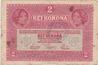 Austria Hungary 2 Kronen Korona 1917 A Series Used With Regional Stamp