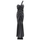 Cache Black One Shoulder Mermaid Gown Formal Prom Dress Beaded Ruched Size 4