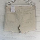 Sonoma Womens High Rise Denim Utility Shorts Sz 12 Ivory Stretch Pockets New