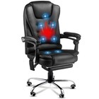 Heated Executive Office Chair W massage Desk Chair Leather Computre Chair Black