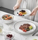 12 Pieces Modern Porcelain Dinnerware Set For 4 Dishware Dishes Dishwasher Safe