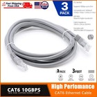 New 3x Cat5e Patch Cord Cable 650mhz Ethernet Internet Network Lan Rj45 Utp