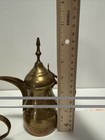 Solid Brass Coffee Dallah Pot Set Of Three Saudi Arabia     Arabica