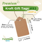 180 Pcs Gift Tags With String Kraft Paper Blank For Price Tag Gift Bag Hang Tags