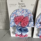 Baby Girl Booties   Beanie Hat 0-6 Months Lot Of 2 Sets Twins Betty   Bob Bxy