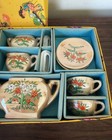 Vintage 1950   s Children   s Porcelain 13 Pc  Hand Painted Tea Set Made In Japan