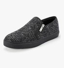 Idifu Sz 8 Women s Glitter Sneakers Sparkly Sequin Slip On Tennis Shoes   