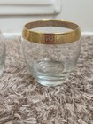 2 Vintage Imperial Old Fashioned Whisky Rocks Wine Glasses 24kt Gold Rim 6oz Euc