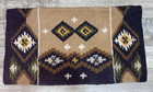 Heavy Mayatex  Wool Saddle Blanket Brown Green Gold Black Aztec 34   X 39 1 2  