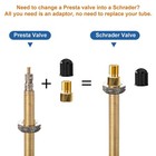 6 Pack Presta To Schrader Valve Adapter Kit Gold Bicycle Tire Converter Set
