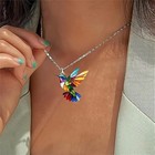 Konpje Colorful Hummingbird Necklace Earrings Set For Women 2d Acrylic Hummin   