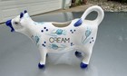 Vintage Enesco Ceramic Cow Creamer Blue Flowers Gilmoregirls Cottage Core Granny