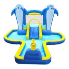 Water Bounce House With Slide Inflatable Water Slides Kids Backyard Garden New