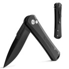 Black Tactical Folding Pocket Knife 4 5  D2 Steel Blades Button Lock Pocket Clip