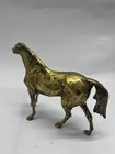 Vintage Brass Bronze Horse Statue Figurine Decor Gold Tone Equestrian Art Collec
