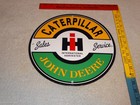 Vintage John Deere Caterpillar International Harvester Porcelain Metal Gas Sign 