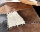 Premium Cowhide Hair On Leather Rug - Patchwork Handmade Natural Runner Area Rug