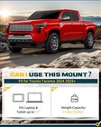 Truck Laptop Mount Fit For Toyota Tacoma 2024 2025 Adjustable Aluminum No-drill